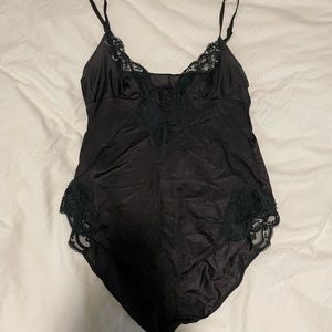 Y2K Vintage Black Lace Bodysuit